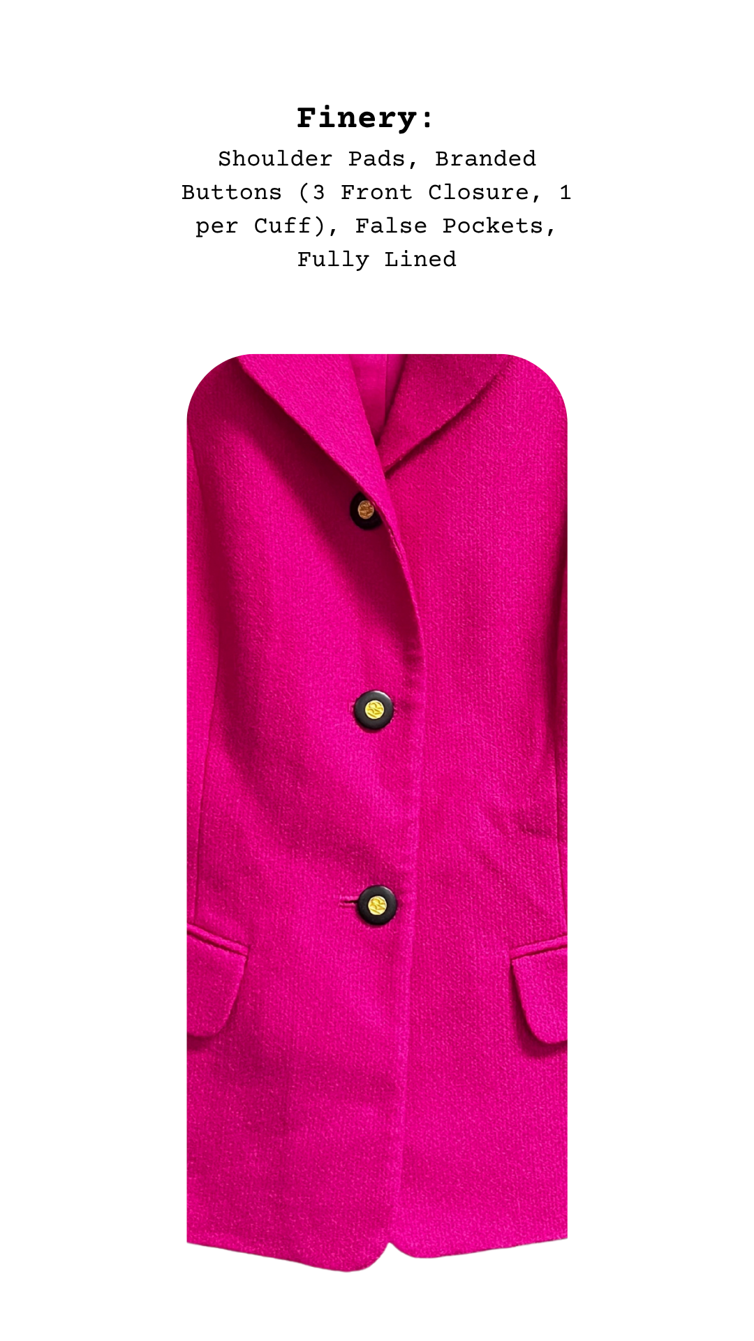 Pink coat with buttons on a white background
